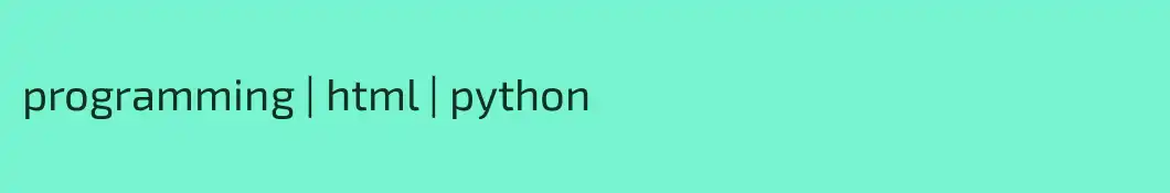 programming | html | python